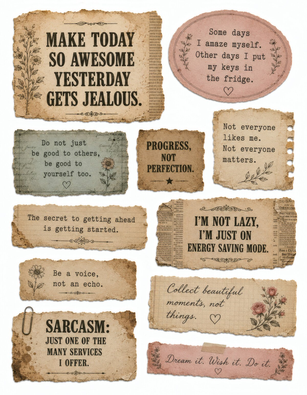 Vintage Quote Ephemera Bundle – 350+ Printable Words - Image 3