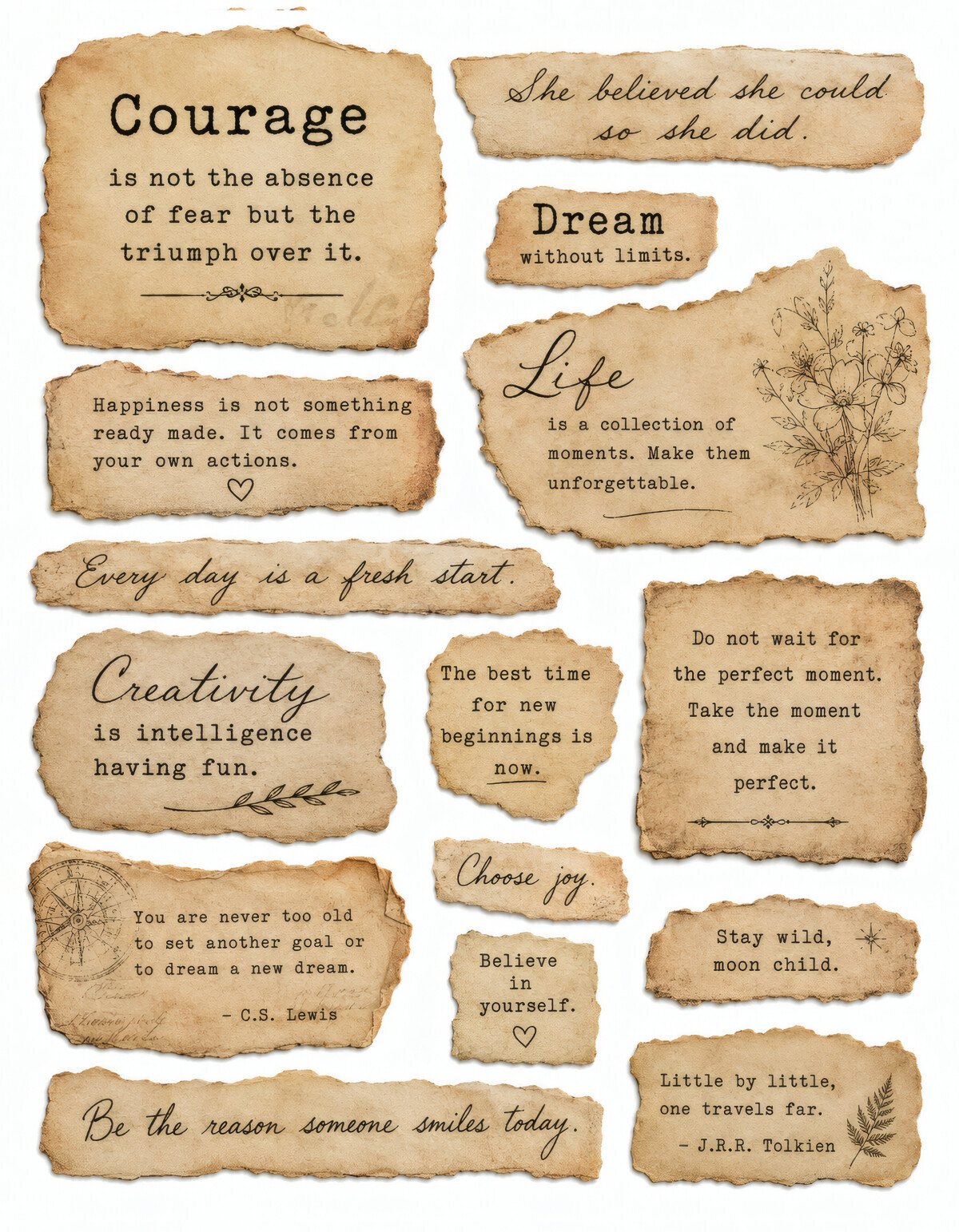 Vintage Quote Ephemera Bundle – 350+ Printable Words - Image 6