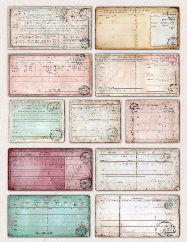 Vintage Library Cards: individual artwork preview