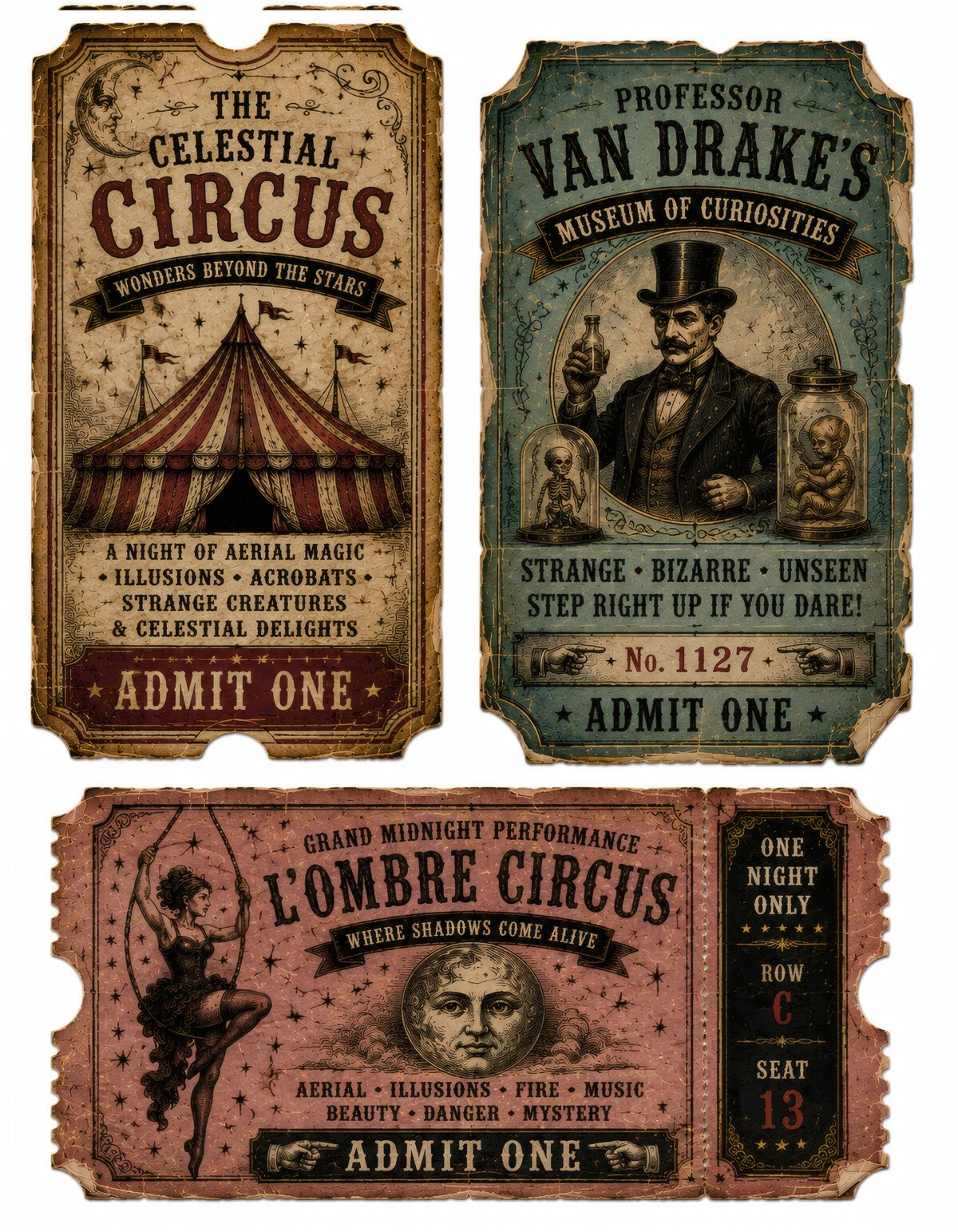 Dark Circus Junk Journal Kit – 28 Creepy Carnival Printables - Image 8