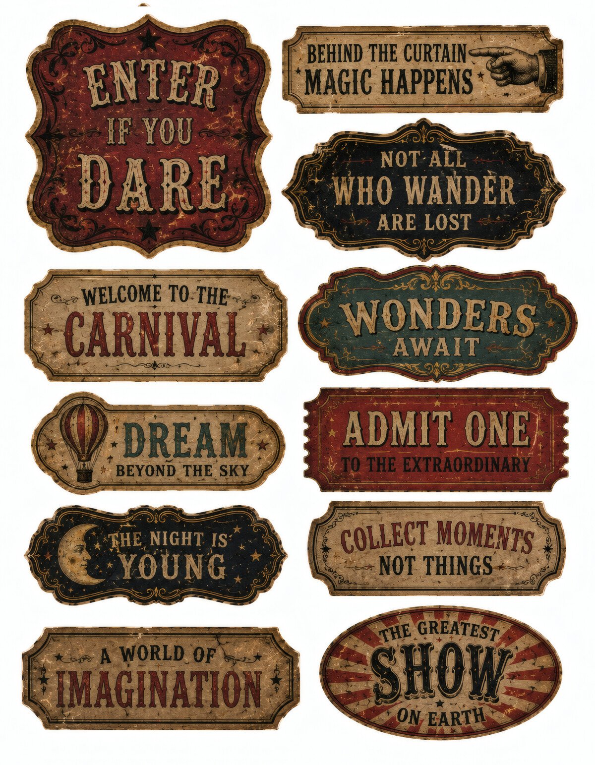 Dark Circus Junk Journal Kit – 28 Creepy Carnival Printables - Image 7