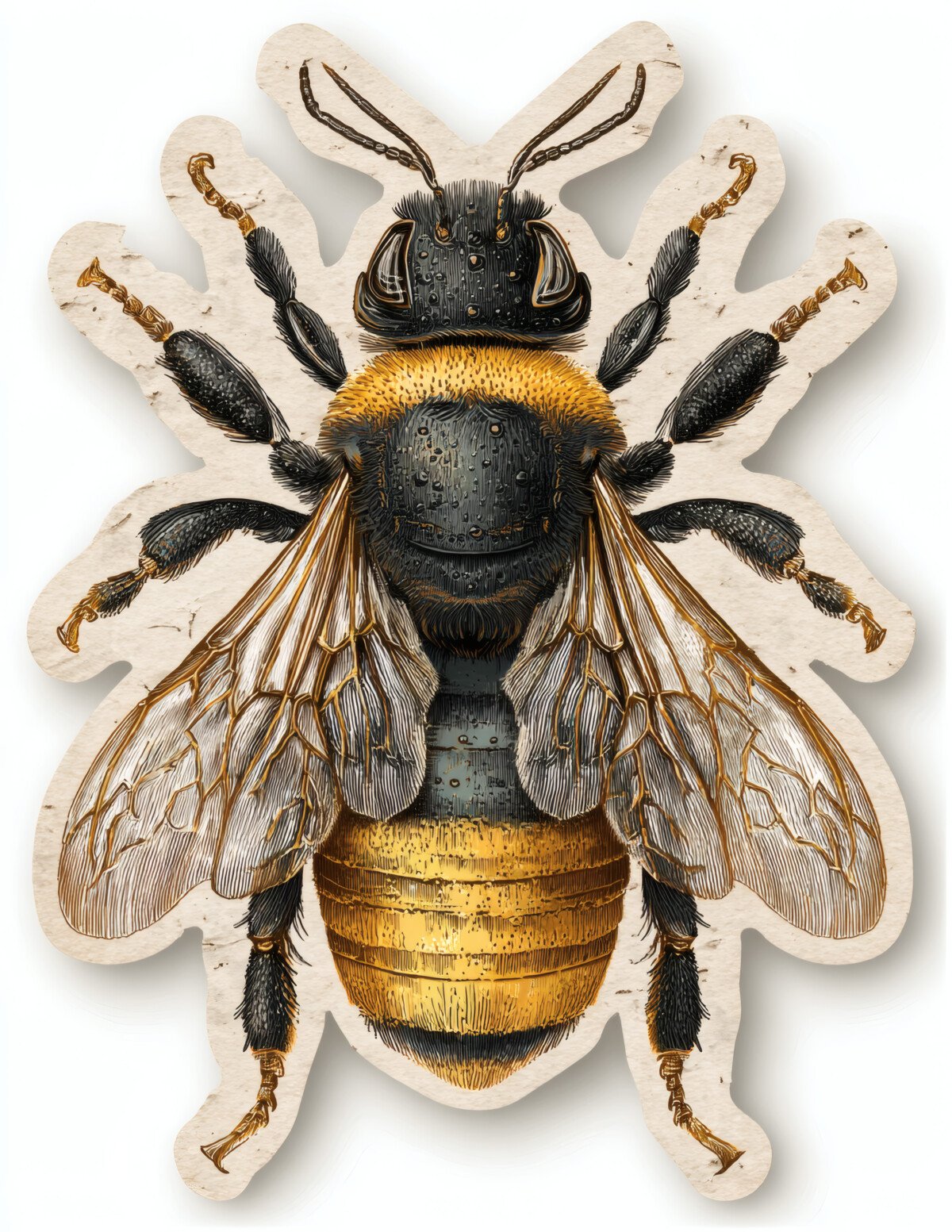 Vintage Bee Printable Stickers – 22 Honeybee Designs - Image 6