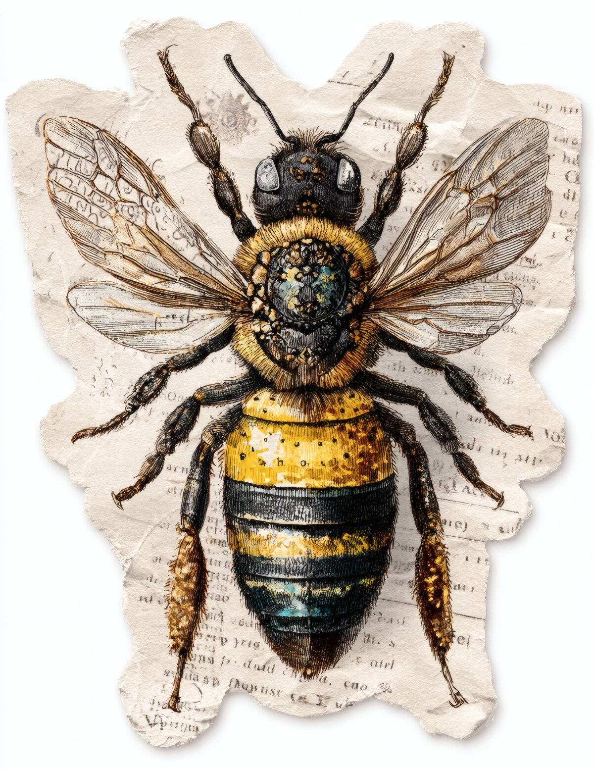 Vintage Bee Printable Stickers – 22 Honeybee Designs - Image 5