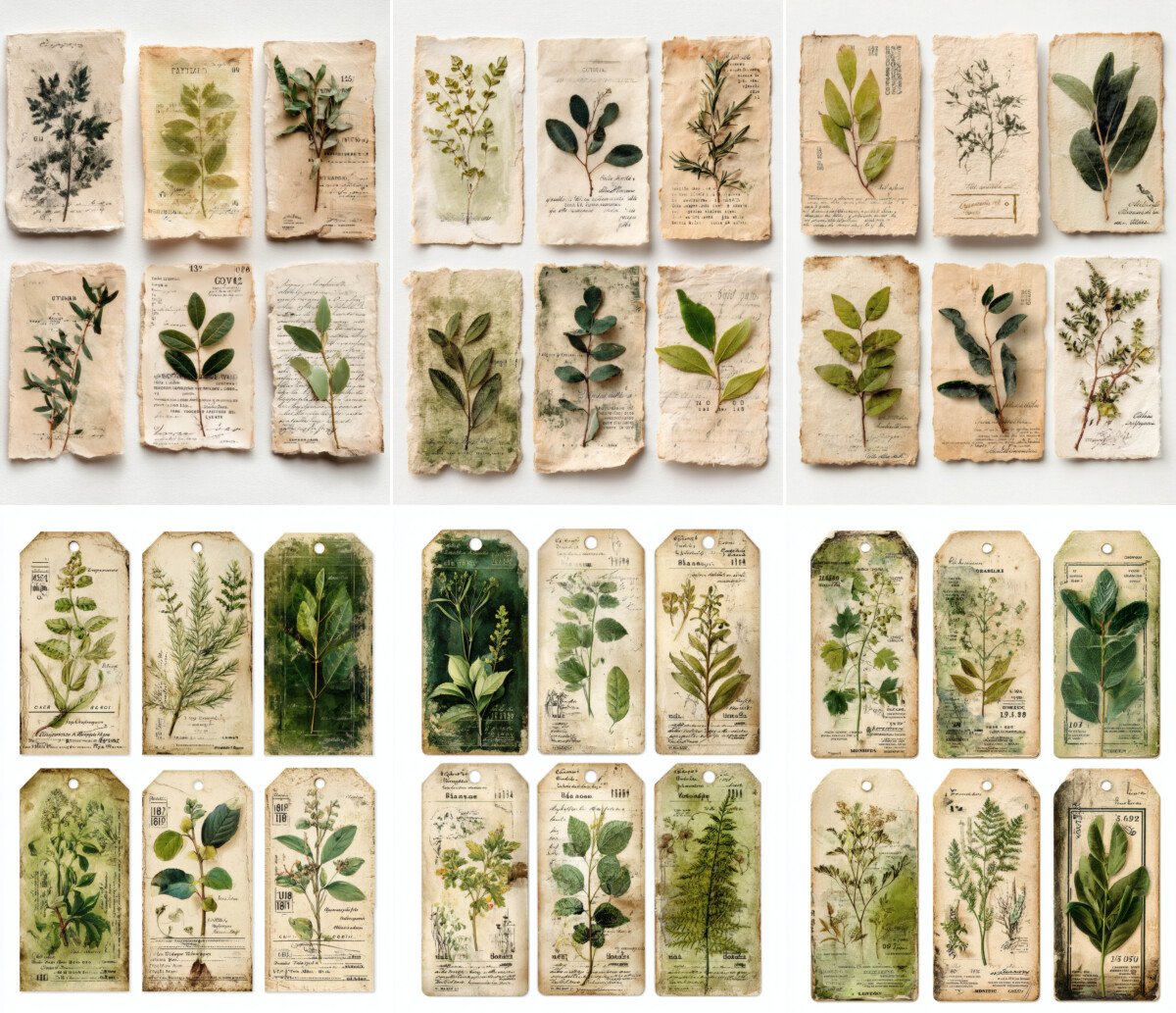 Vintage Botanical Specimen Labels – 300+ Herbarium Tags