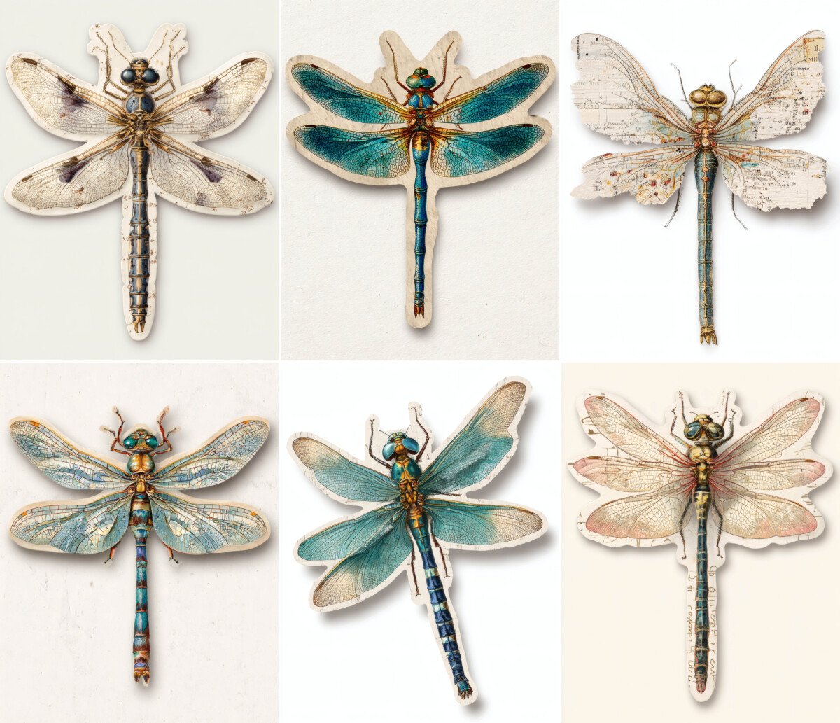 Vintage Dragonfly Fussy Cuts – 24 Cutouts - Image 3