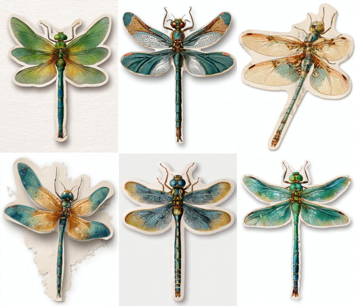 Vintage Dragonfly Fussy Cuts – 24 Cutouts - Image 2