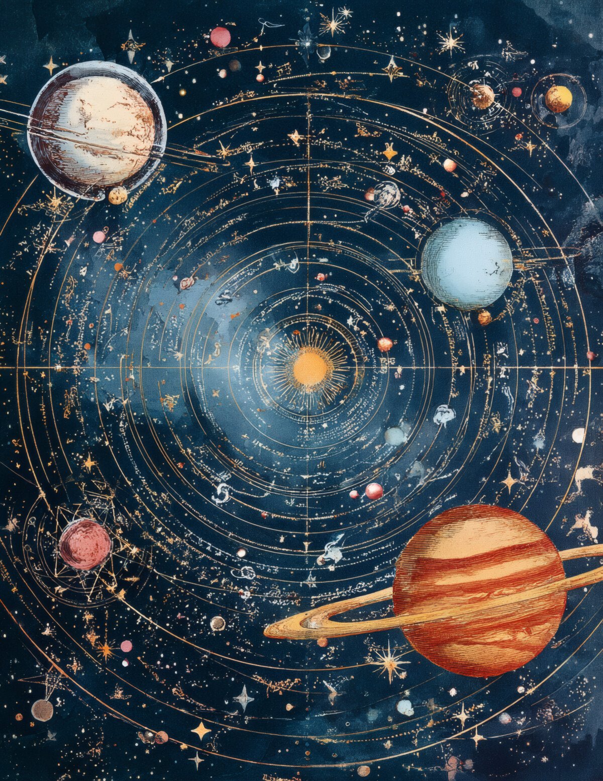 Celestial Zodiac Printable Pages – 40 Vintage Astrology Journal Sheets - Image 9
