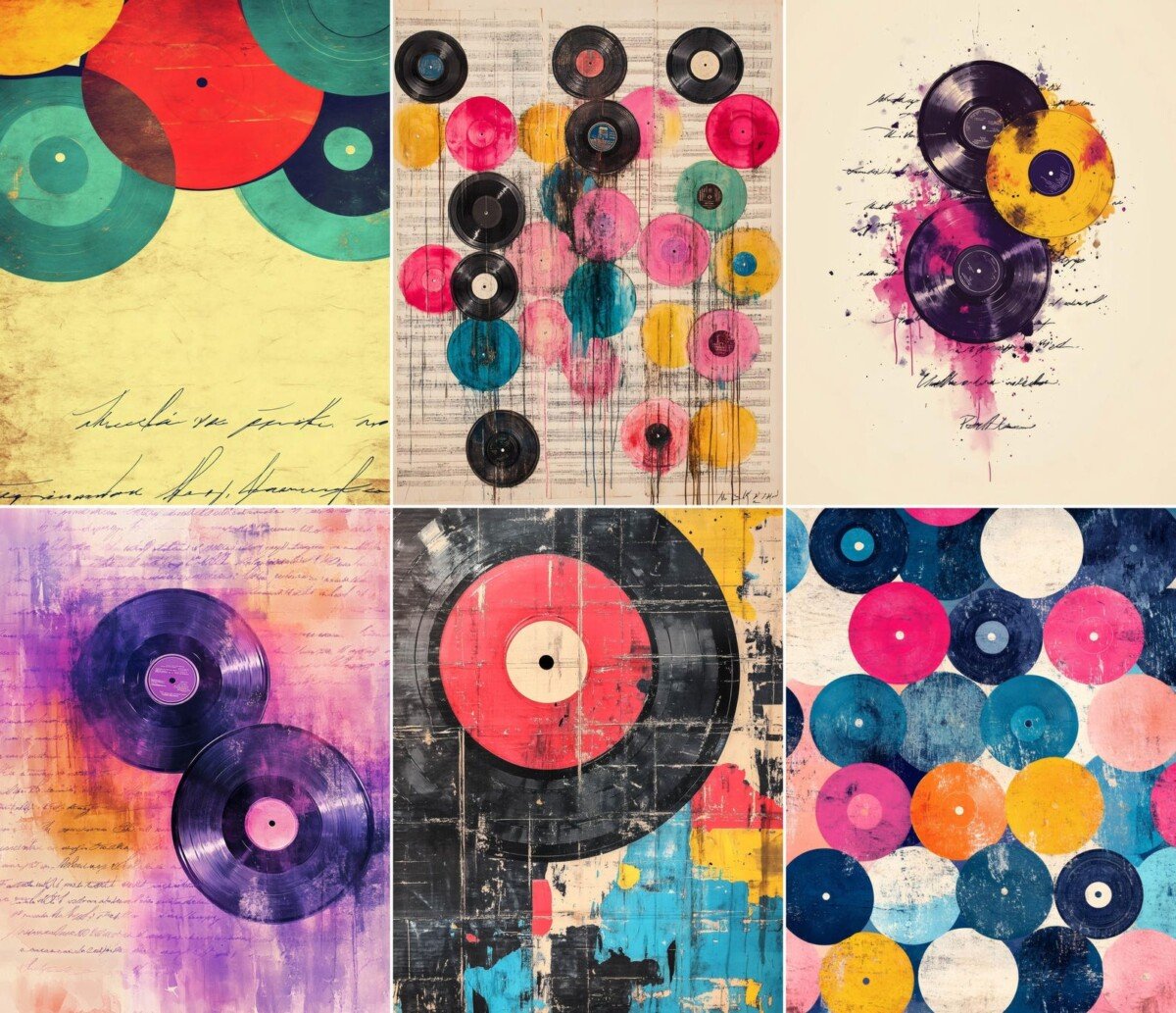 Vintage Vinyl Record Journal Pages – 56 Music Collage Papers - Image 4