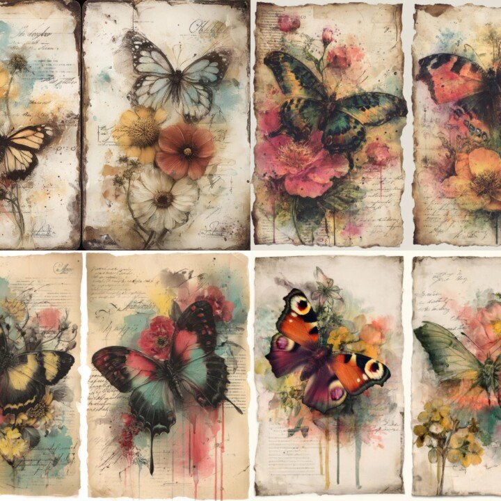 Vintage Butterfly and Botanical Journal 40+ Pages