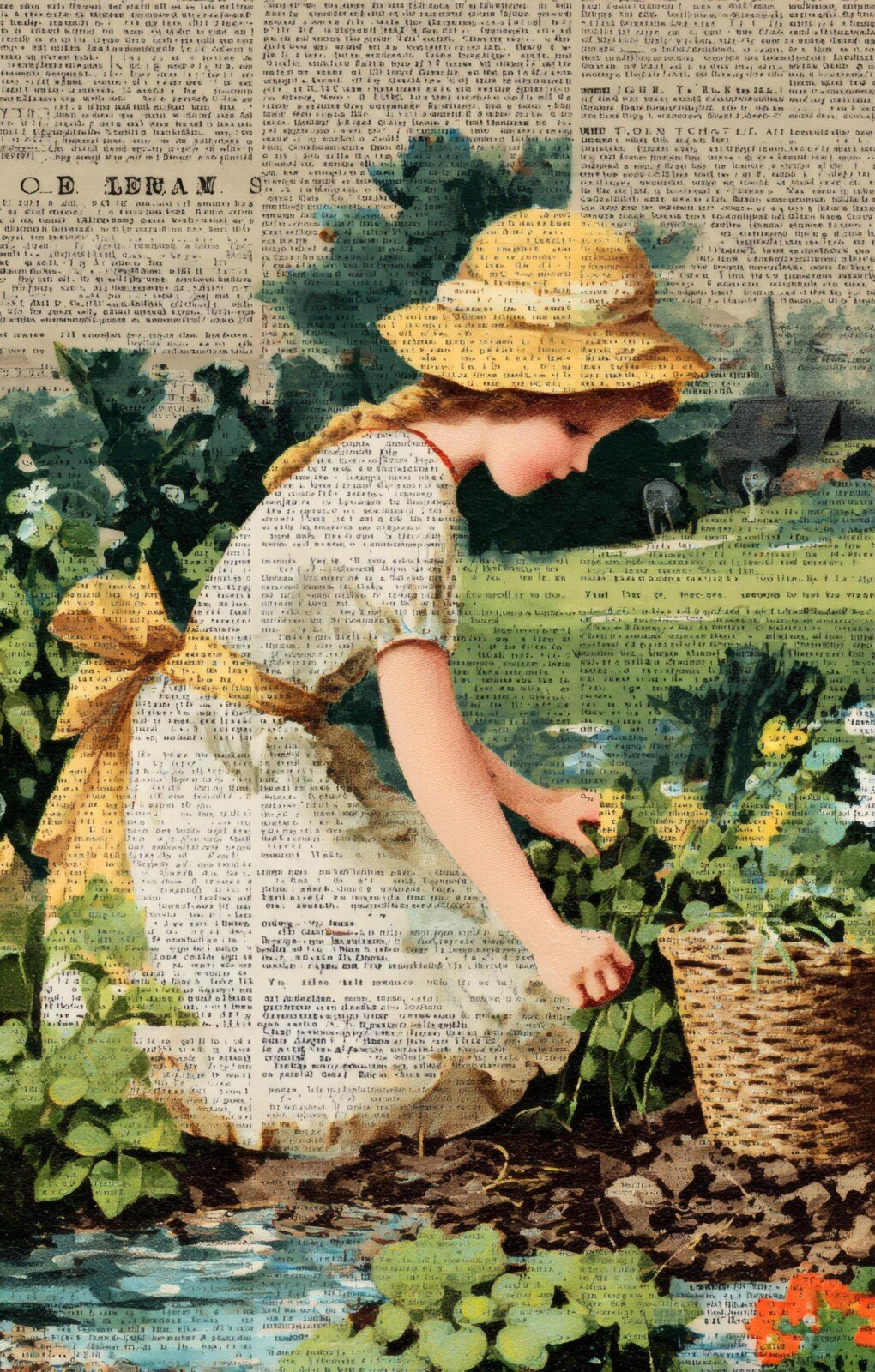 Vintage Girl Garden Journal Pages 52 Floral Collage - Image 9