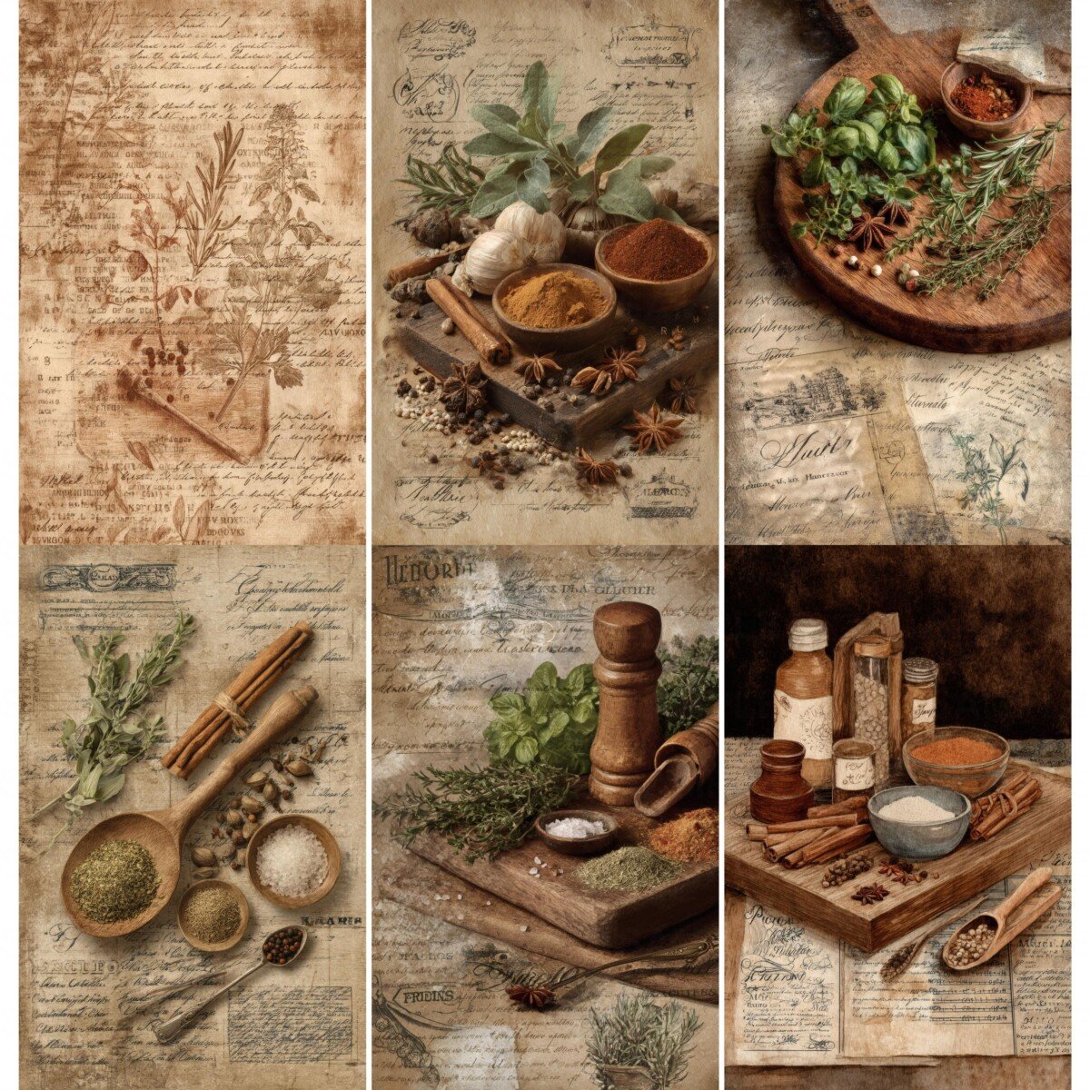 52 Rustic Kitchen and Recipe Journal Pages