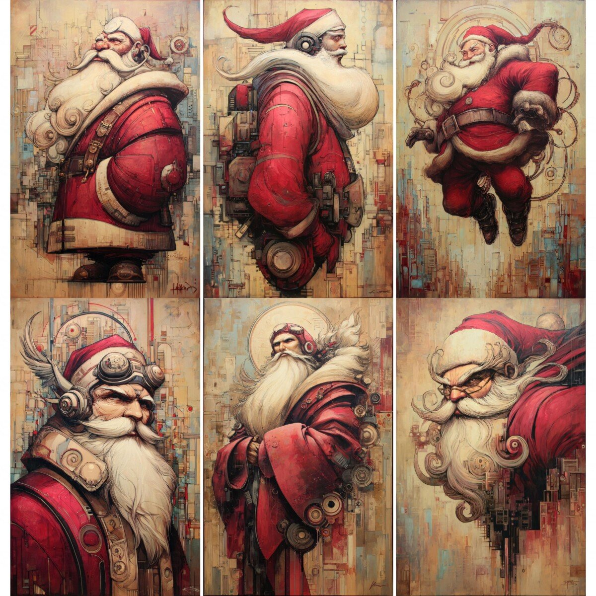 52 Vintage Santa Christmas Junk Journal Pages
