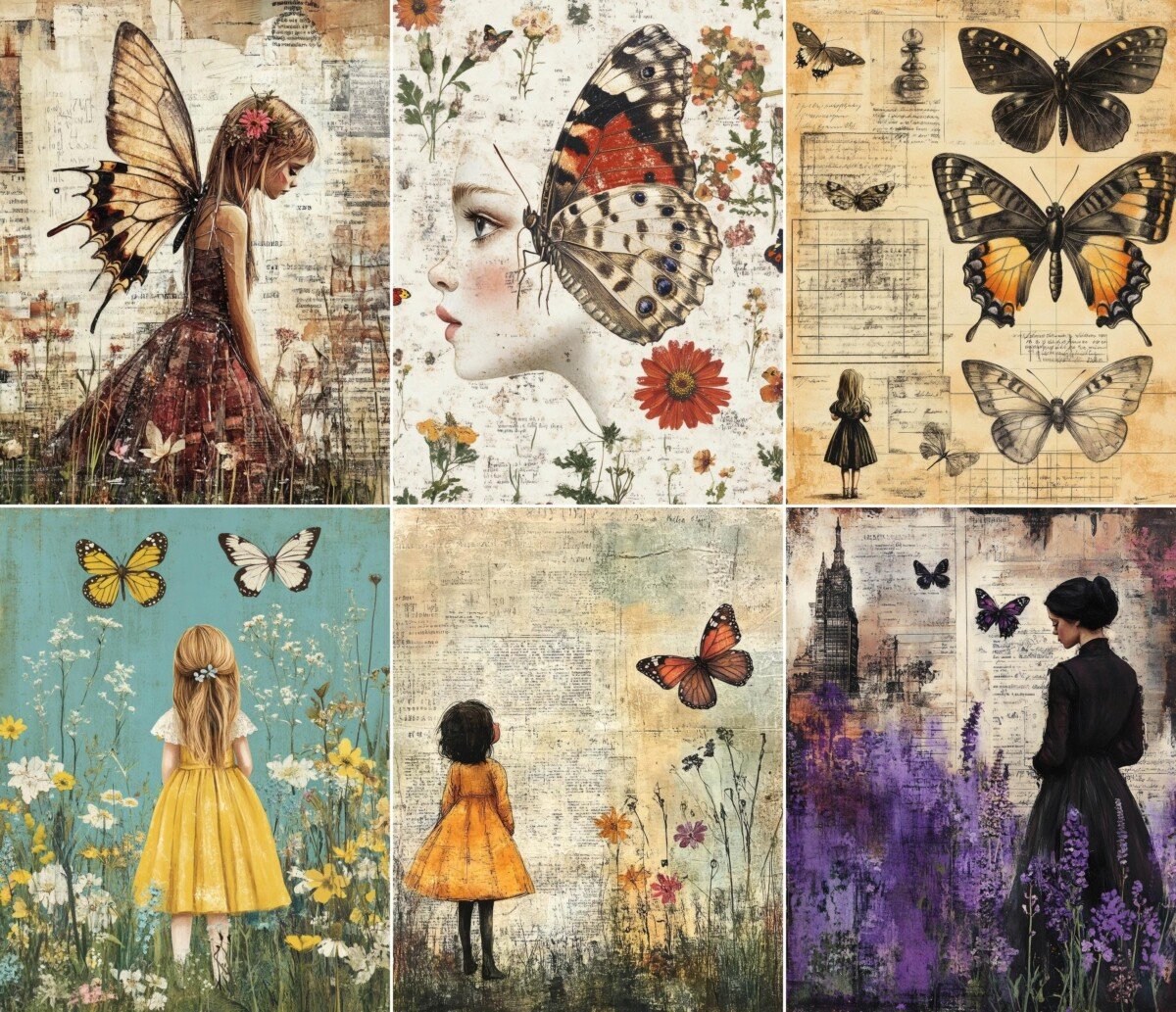 60 Fairy Butterfly Botanical Journal Pages