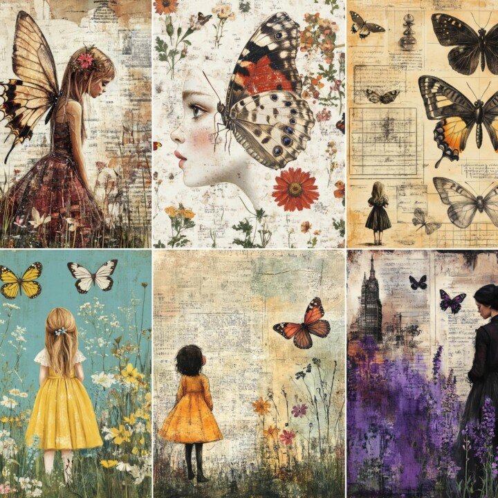 60 Fairy Butterfly Botanical Journal Pages