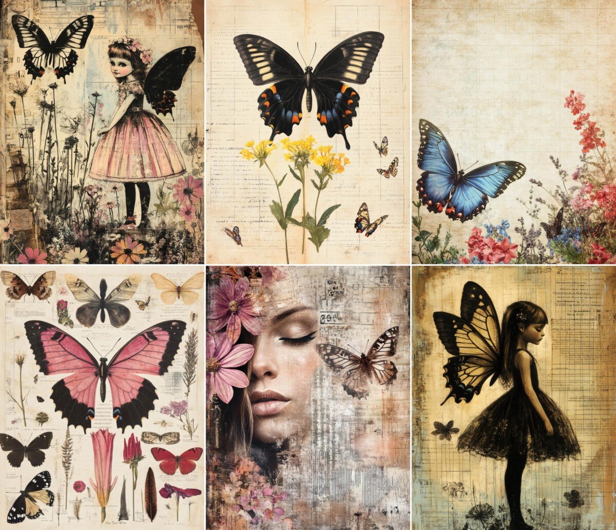 60 Fairy Butterfly Botanical Journal Pages - Image 2