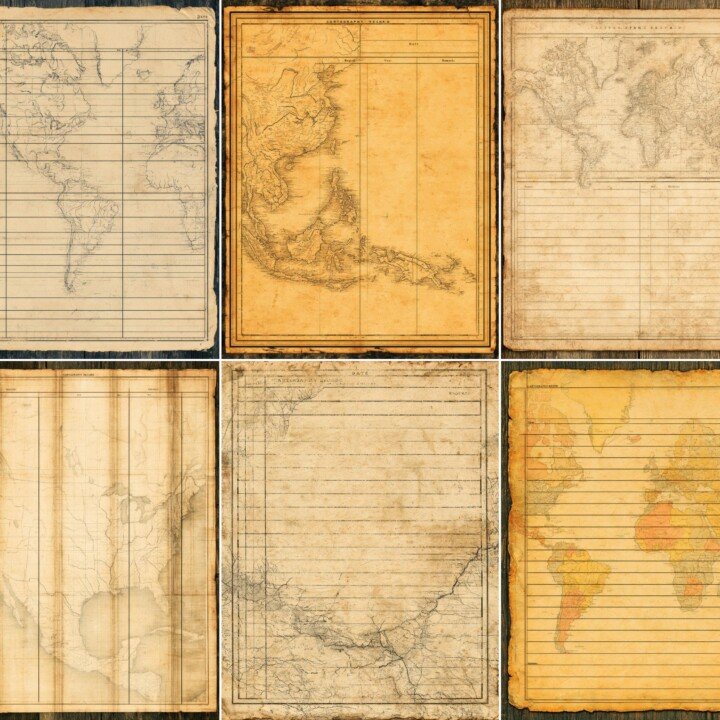 Vintage Map Collection Record Card 28 Pages