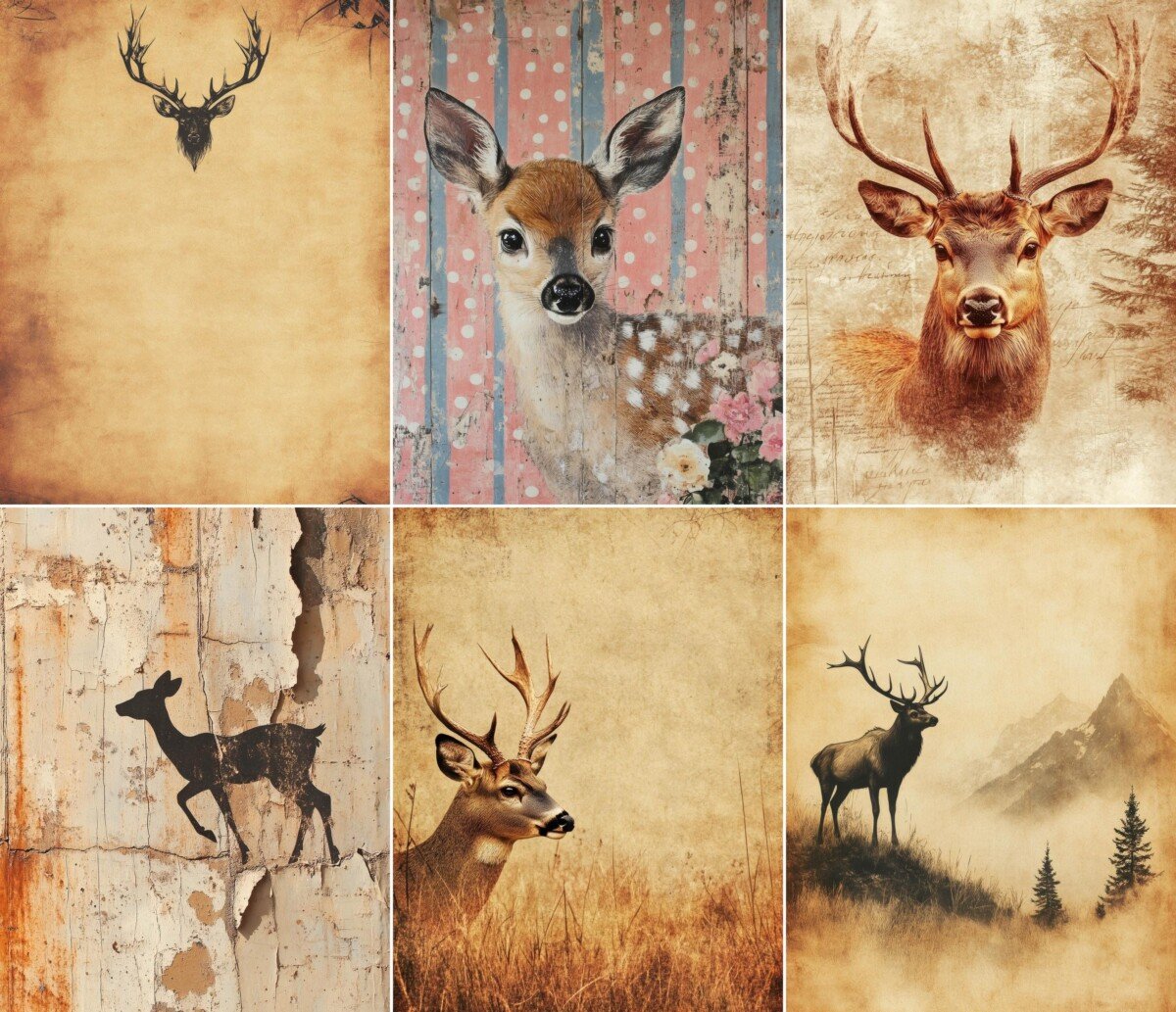 44 Rustic Forest Deer Journal Pages