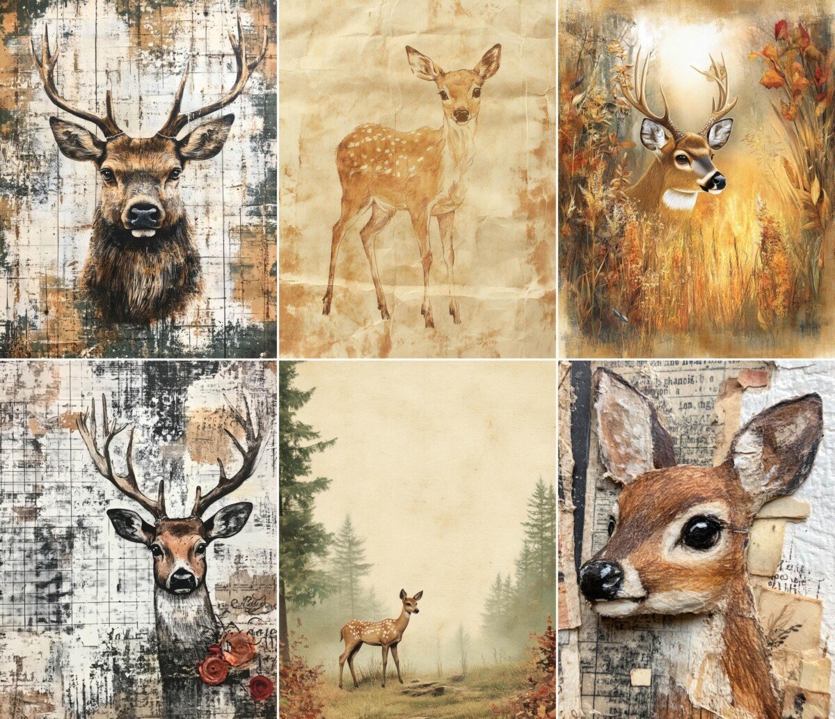 44 Rustic Forest Deer Journal Pages - Image 3