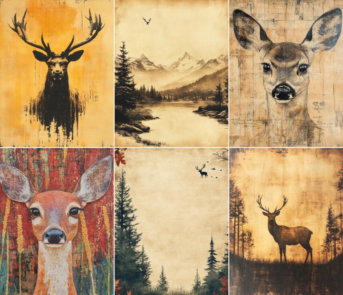 44 Rustic Forest Deer Journal Pages - Image 2