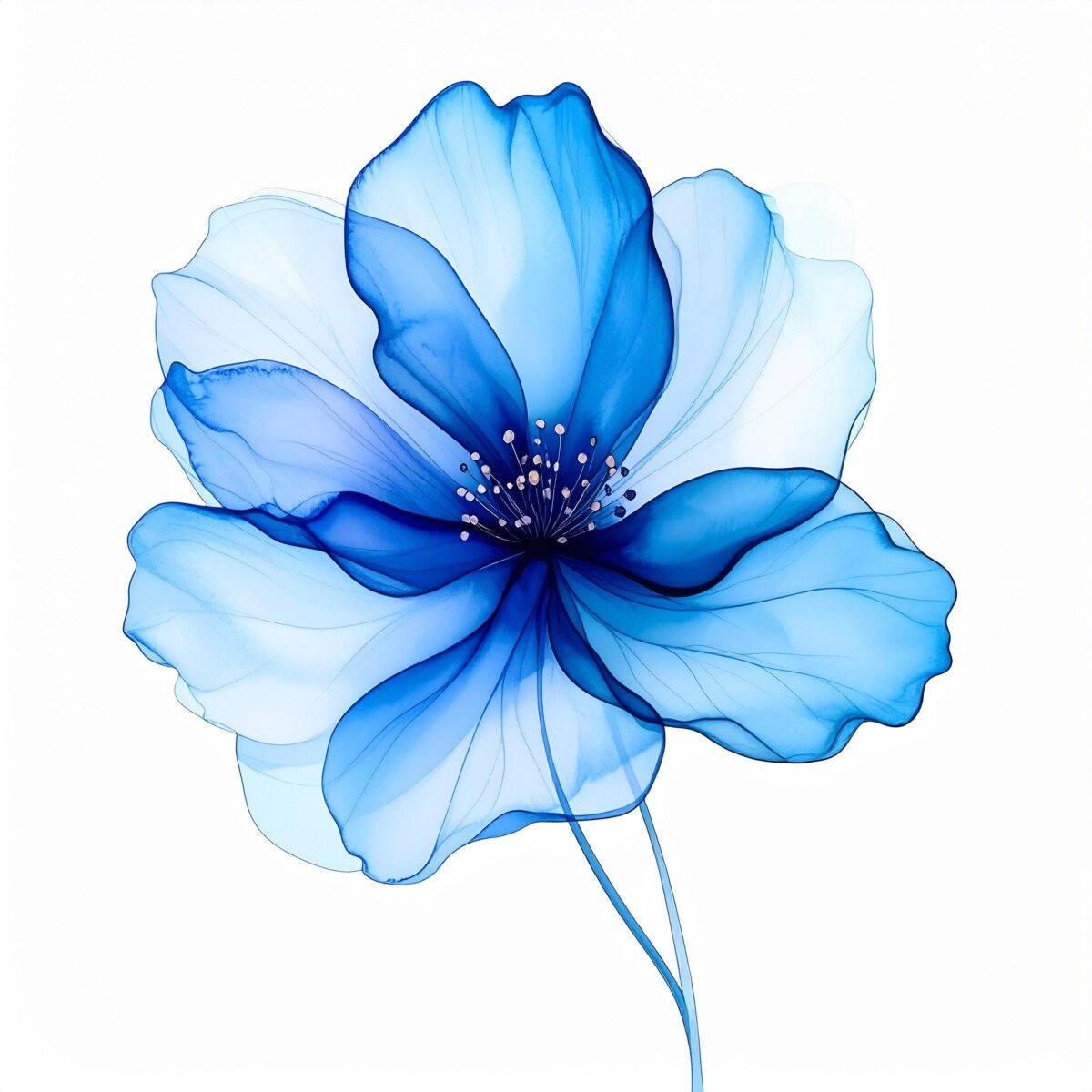 sky – Sky blue floral wall art printable watercolor flower artwork light blue