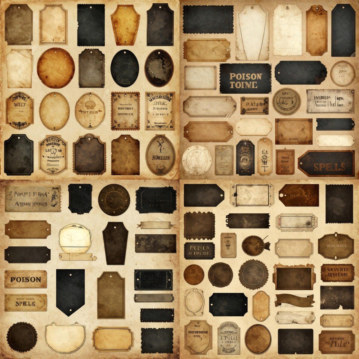vintage – 12 Vintage Labels & Tags Ephemera