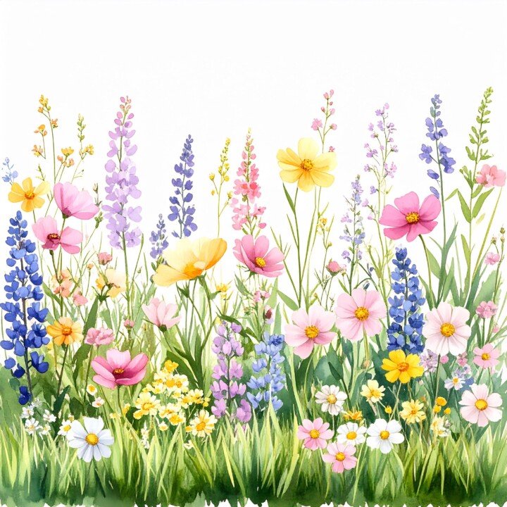 soft – 12 Soft Watercolor Garden Flower Clipart