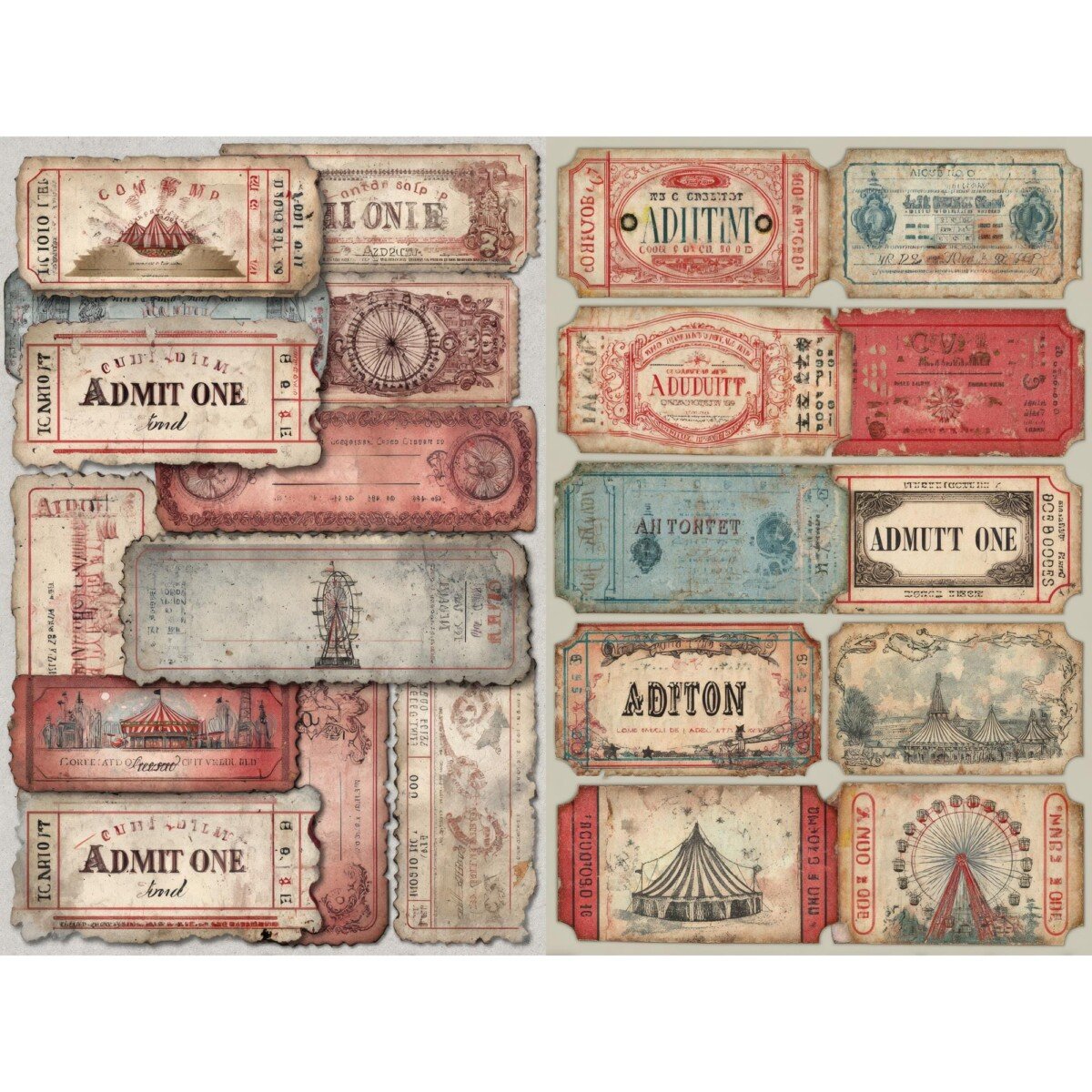 vintage – Vintage carnival ticket collage sheet printable admit one ephemera for