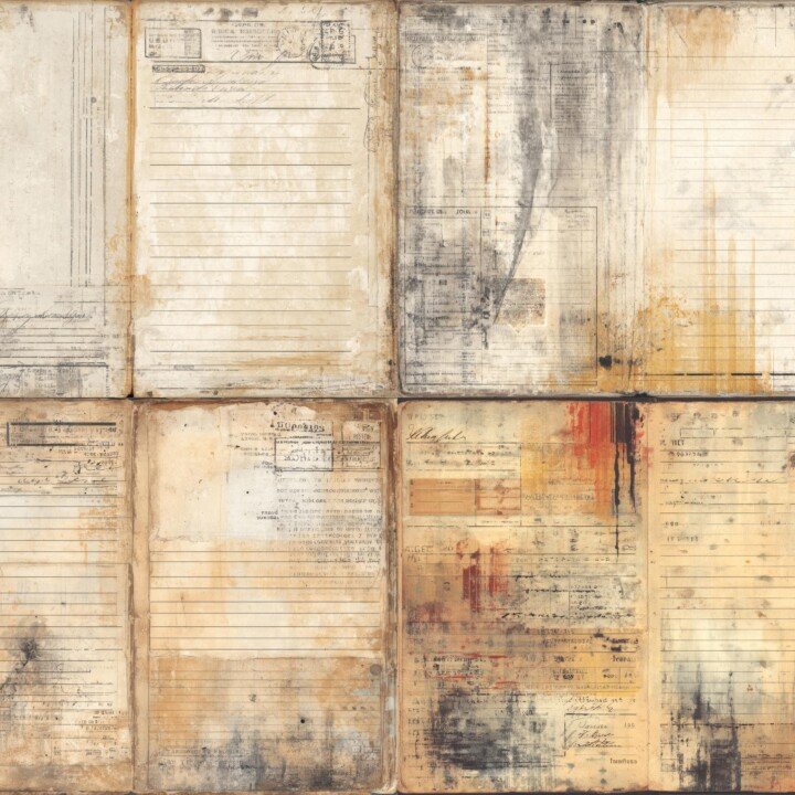 junk – Junk journal pages vintage library card and book ledger printables with distressed cream paper lined writing space for, Digital Download