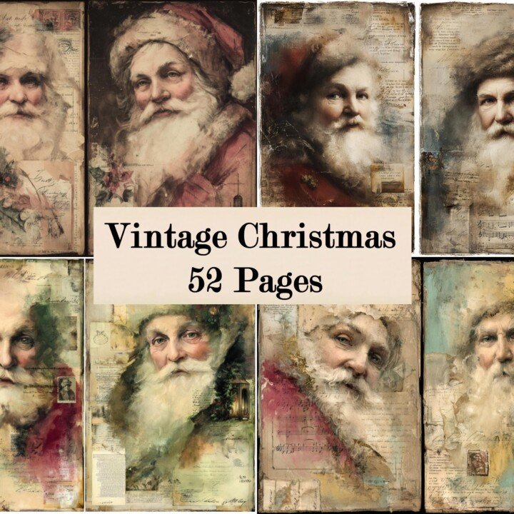 vintage – 52 Vintage Santa Junk Journal Kit