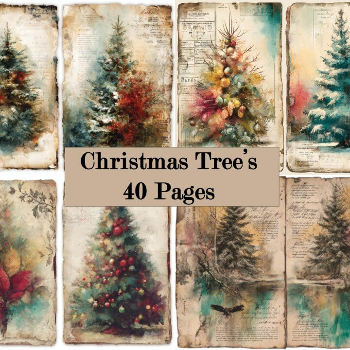 christmas – 40 Christmas Tree Junk Journal Kit