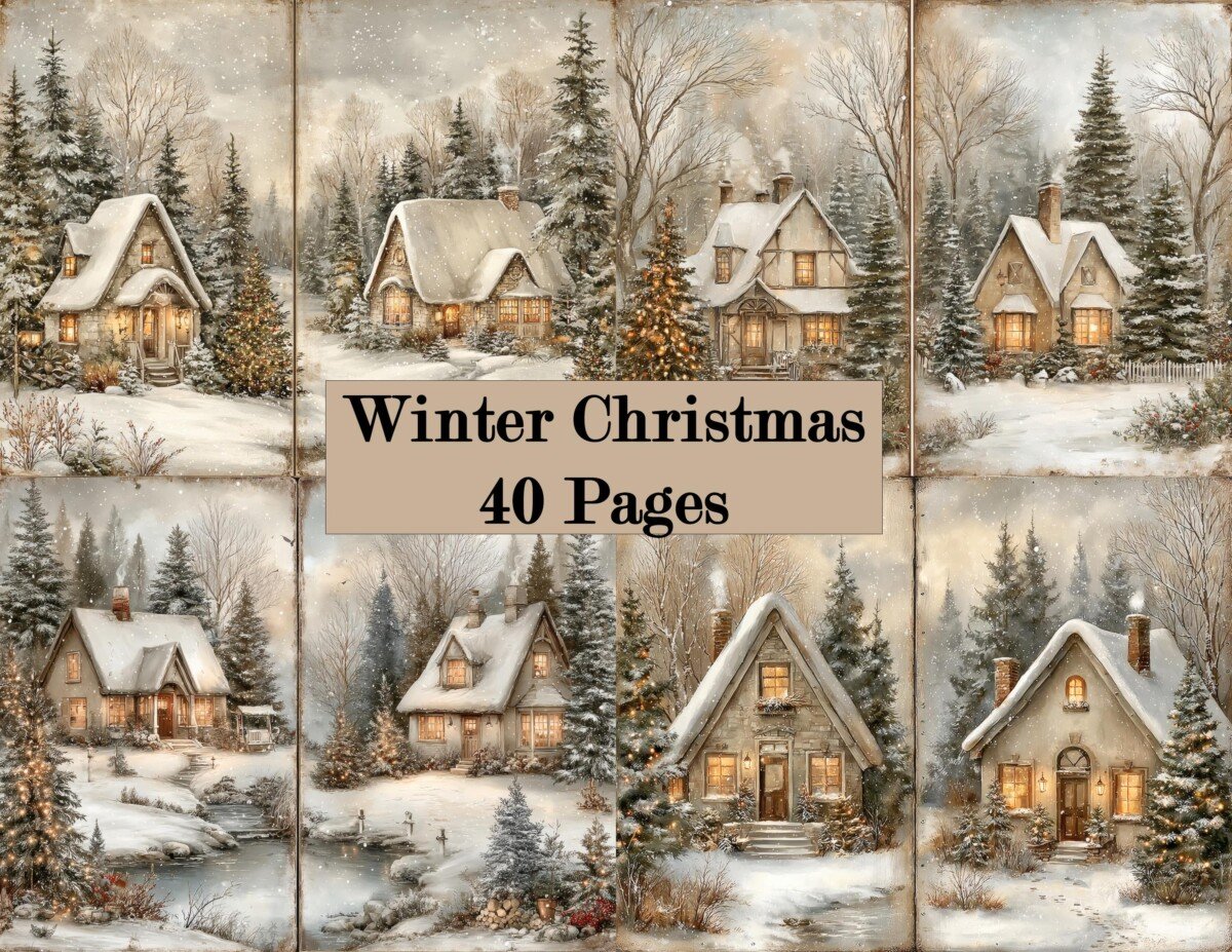 pastel – 40 Pastel Christmas Junk Journal Kit