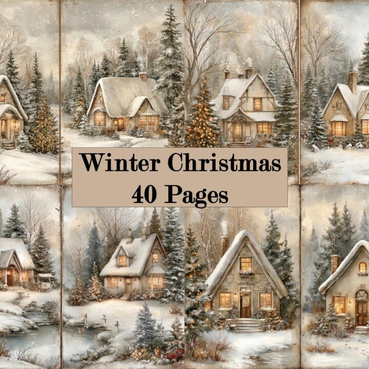 pastel – 40 Pastel Christmas Junk Journal Kit