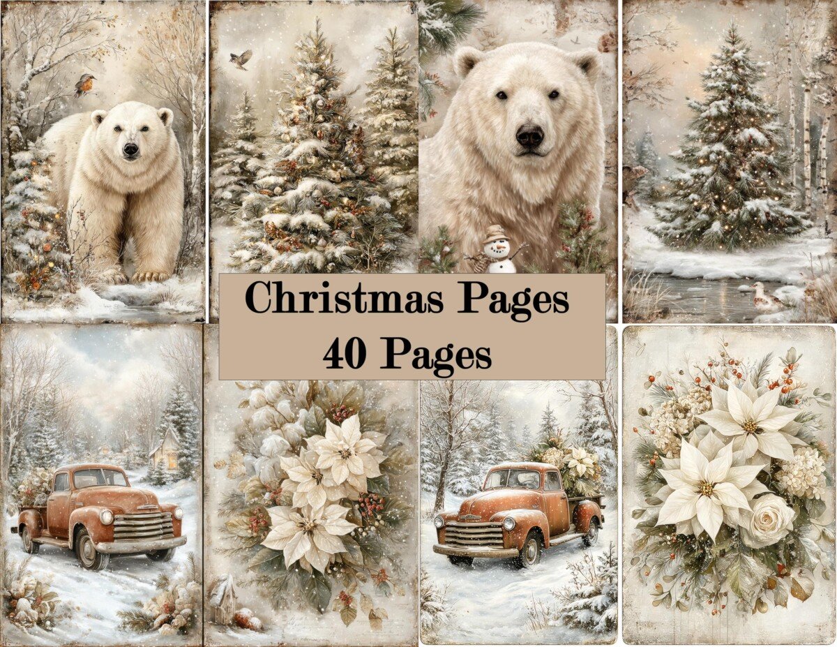 junk – 40 40 Cozy Christmas Junk Journal Kit