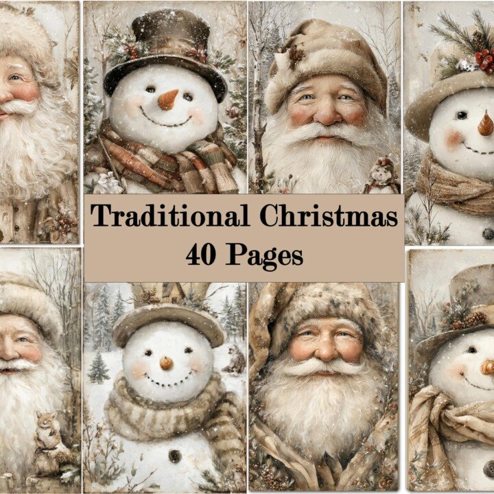 traditional – 40 Traditional Christmas Junk Journal Kit
