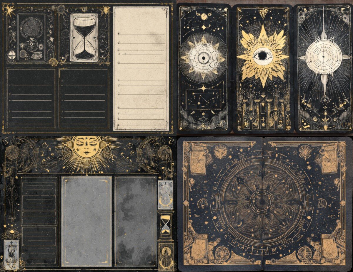 divination – Divination Junk Journal Kit, 32 Tarot Printable Pages, Mystic Witchcraft Scrapbook Paper, Astrology Ephemera, Magical, Digital Download