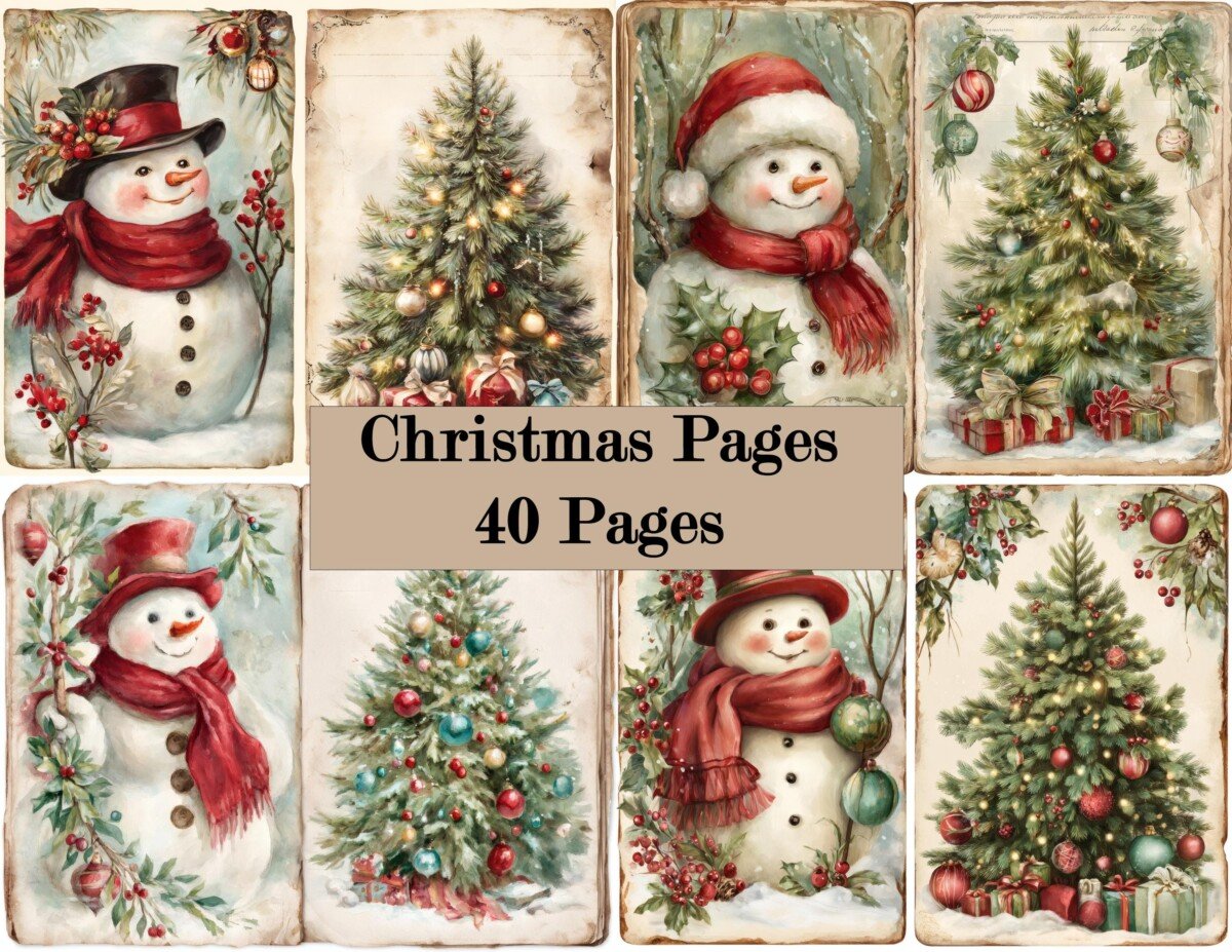 christmas – 40 Set 16 Junk Journal Kit