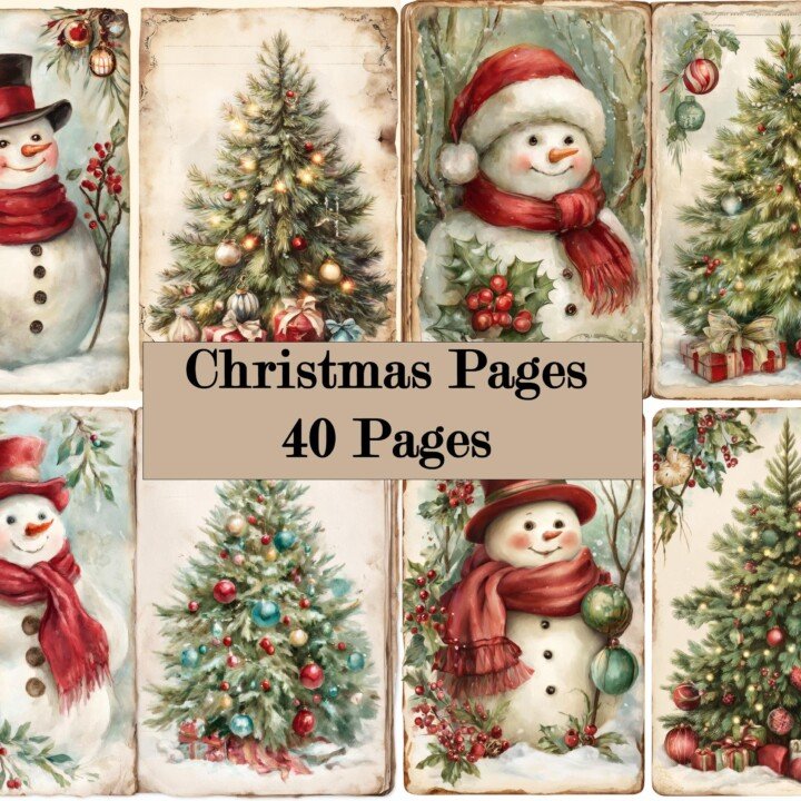 christmas – 40 Set 16 Junk Journal Kit