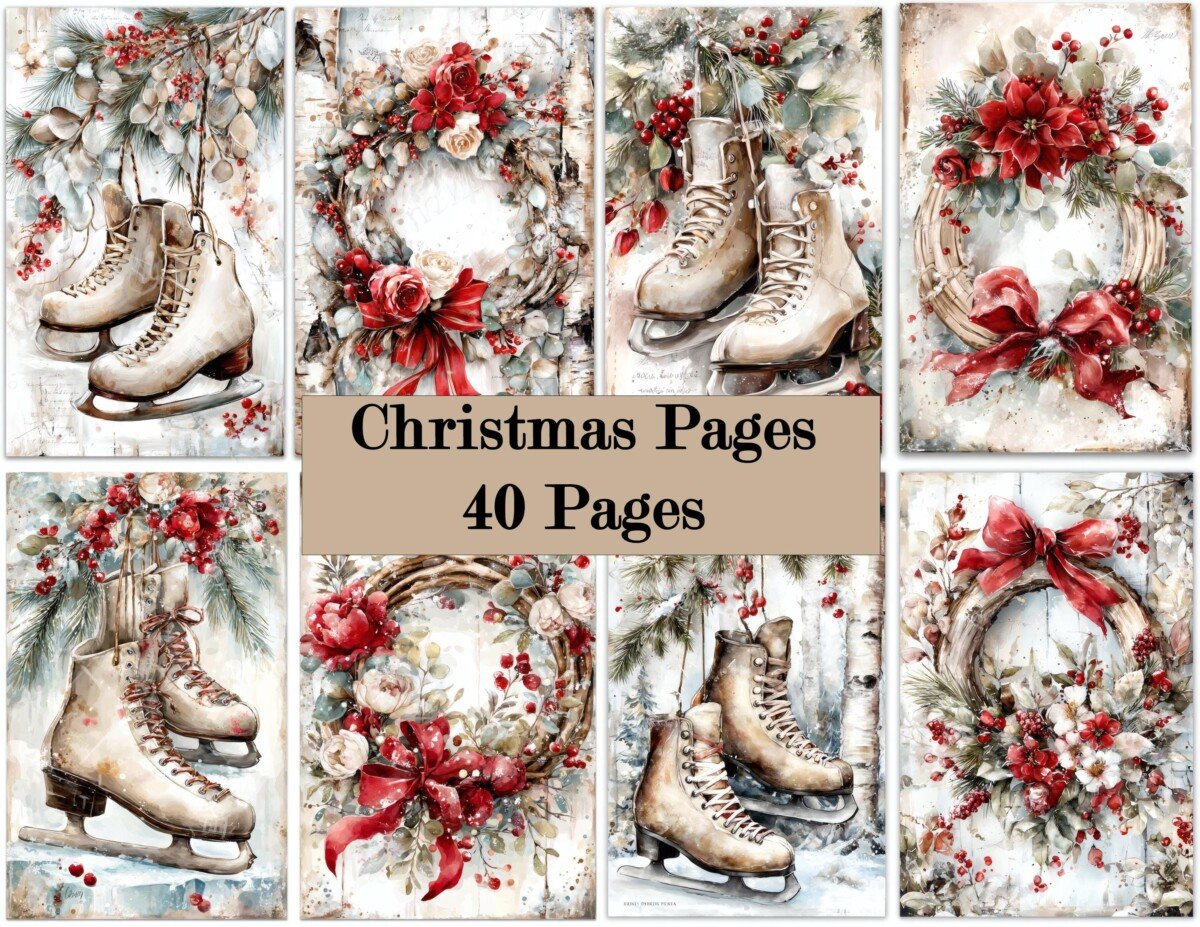 christmas – 40 Set 14 Junk Journal Kit