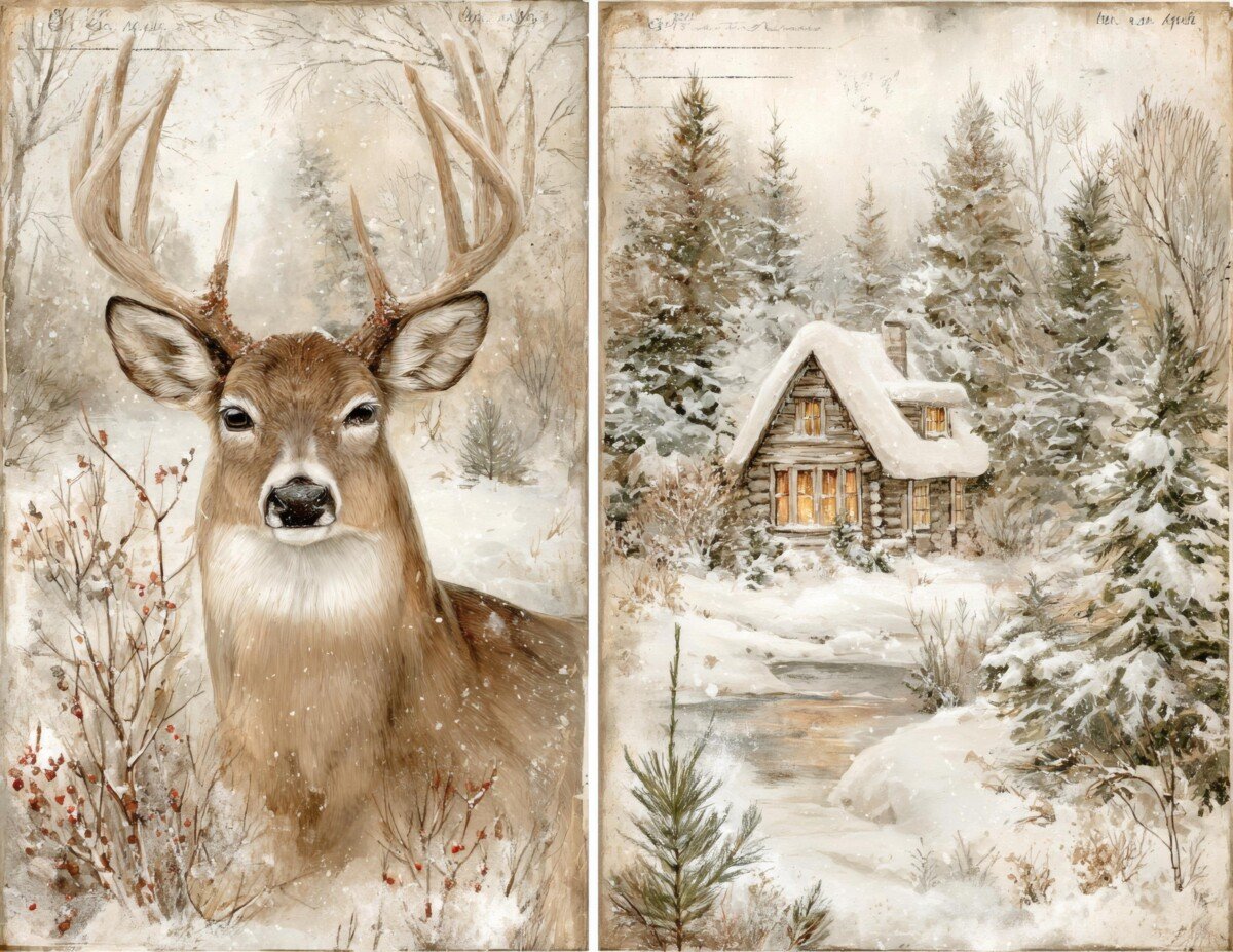 snowy – 24 Snowy Village Junk Journal Kit