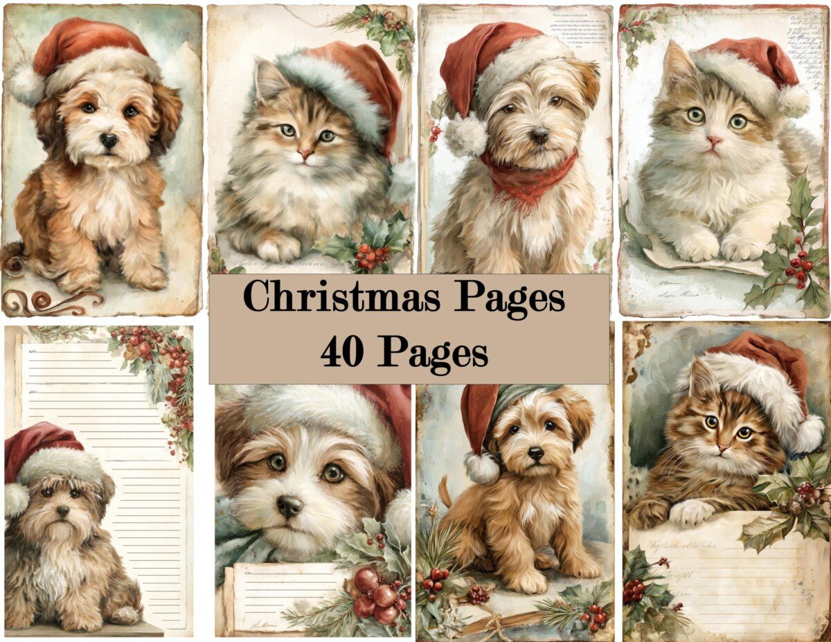 christmas – 40 Christmas Junk Journal Pages
