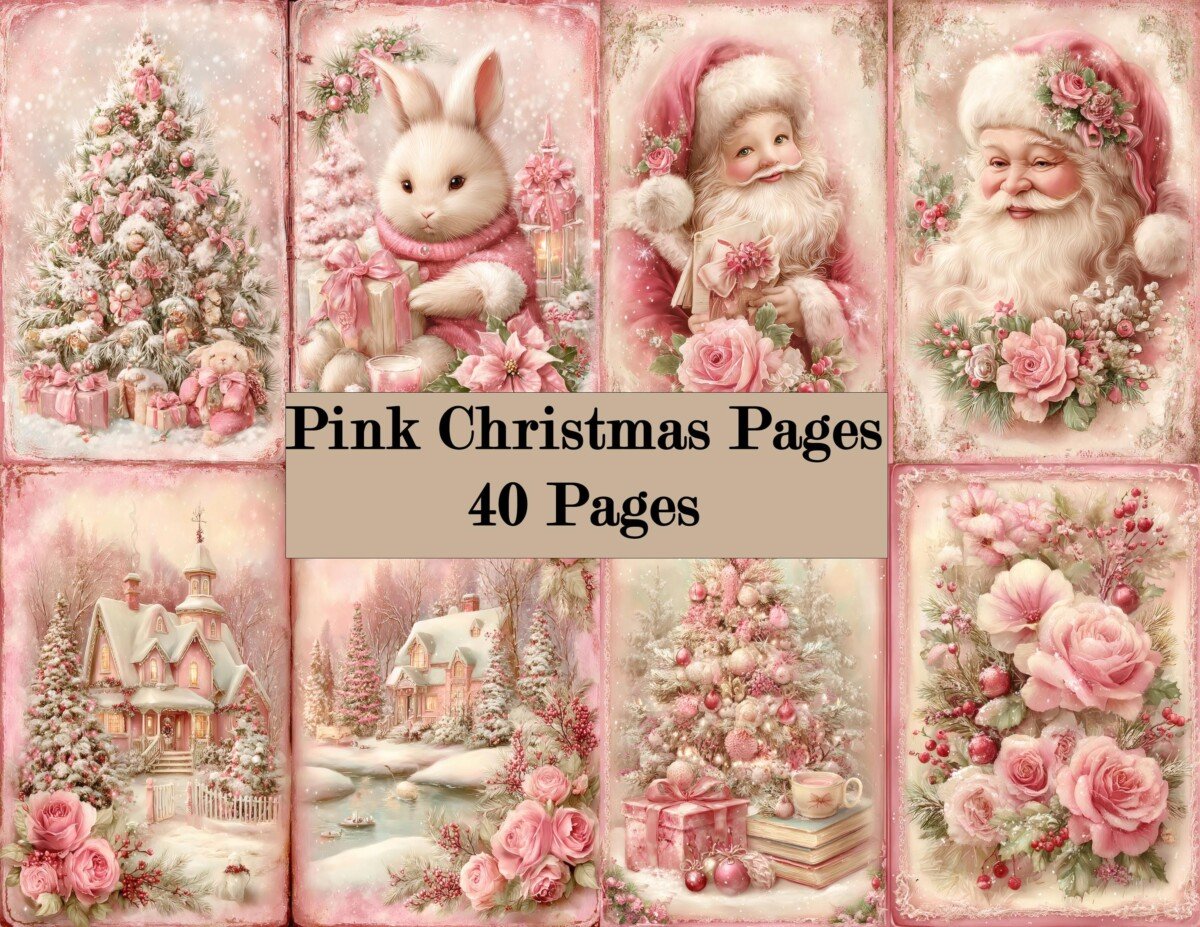 christmas – 40 Christmas Pintables Junk Journal Pages