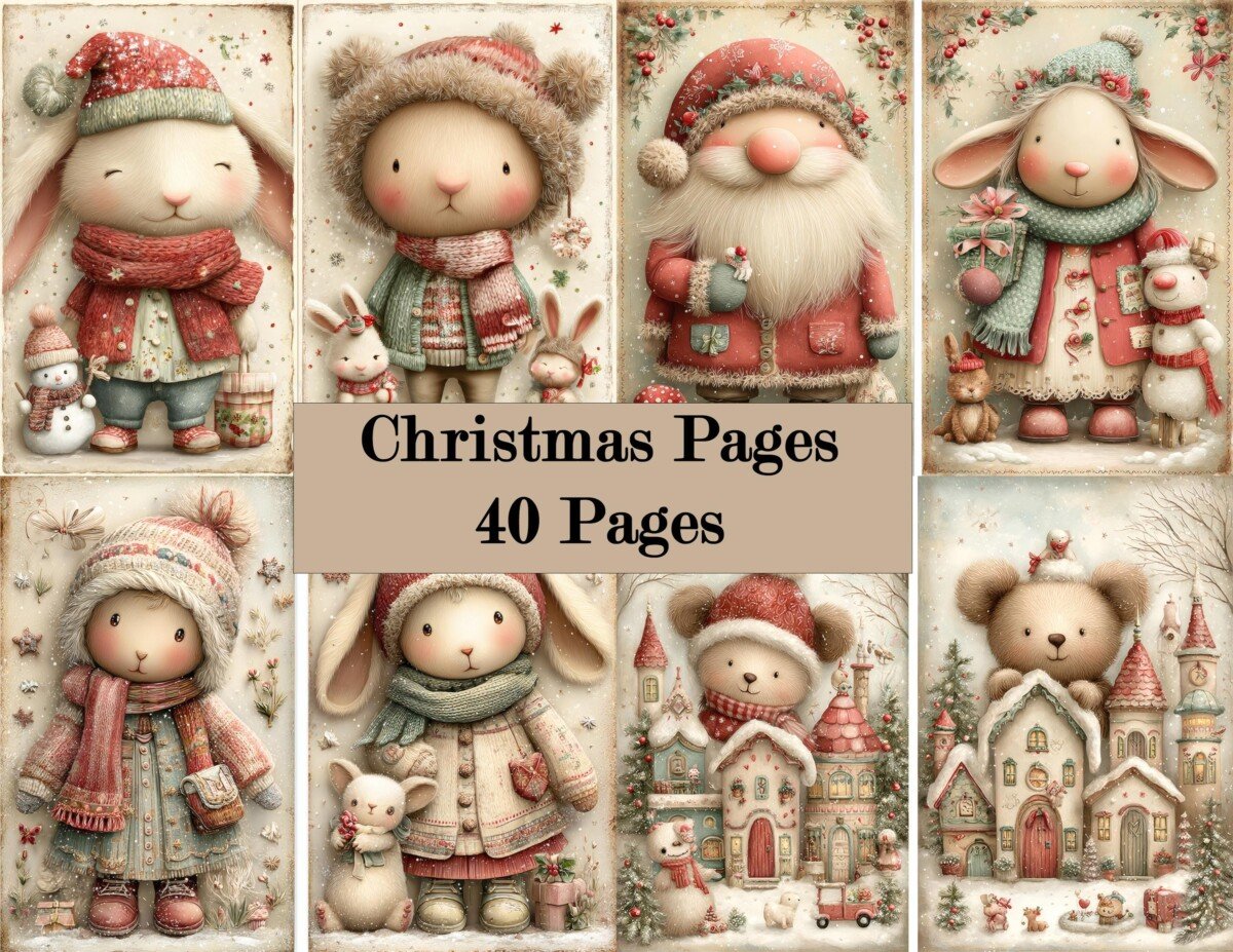 printable – 40 Junk Journals Journal Pages
