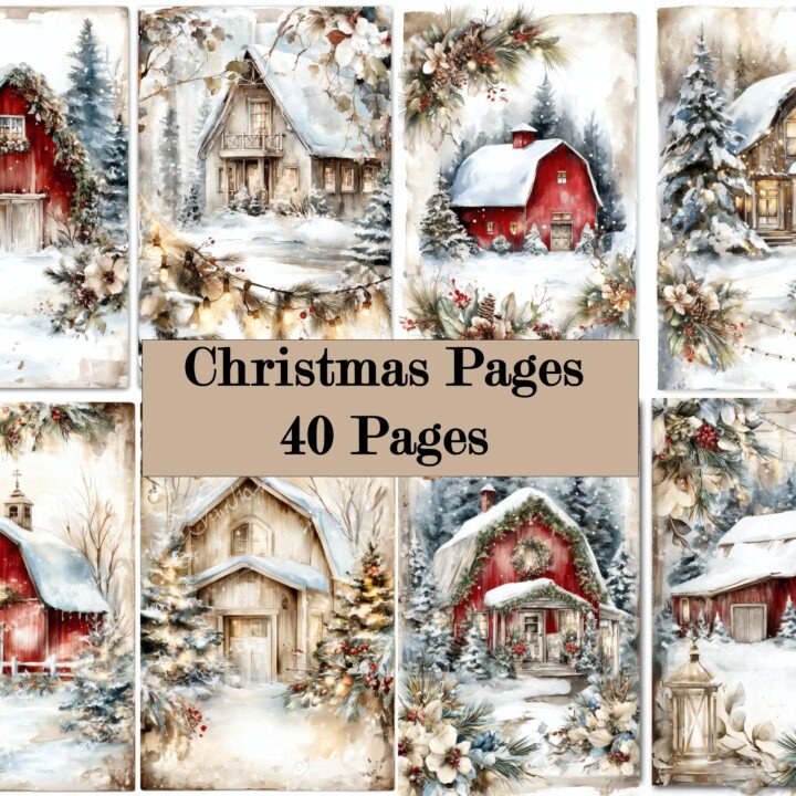 christmas – 40 Set 15 Junk Journal Kit