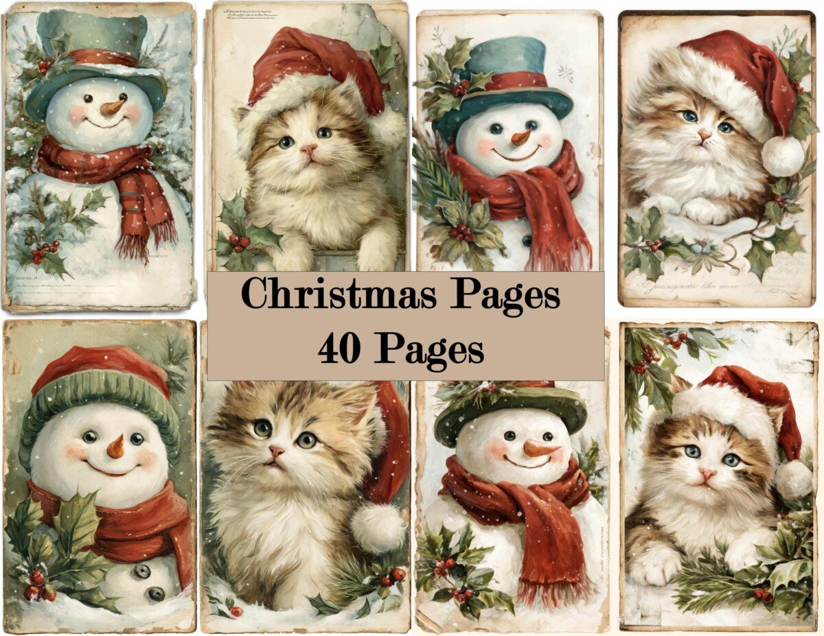 holiday – 40 Holiday Junk Journal Kit