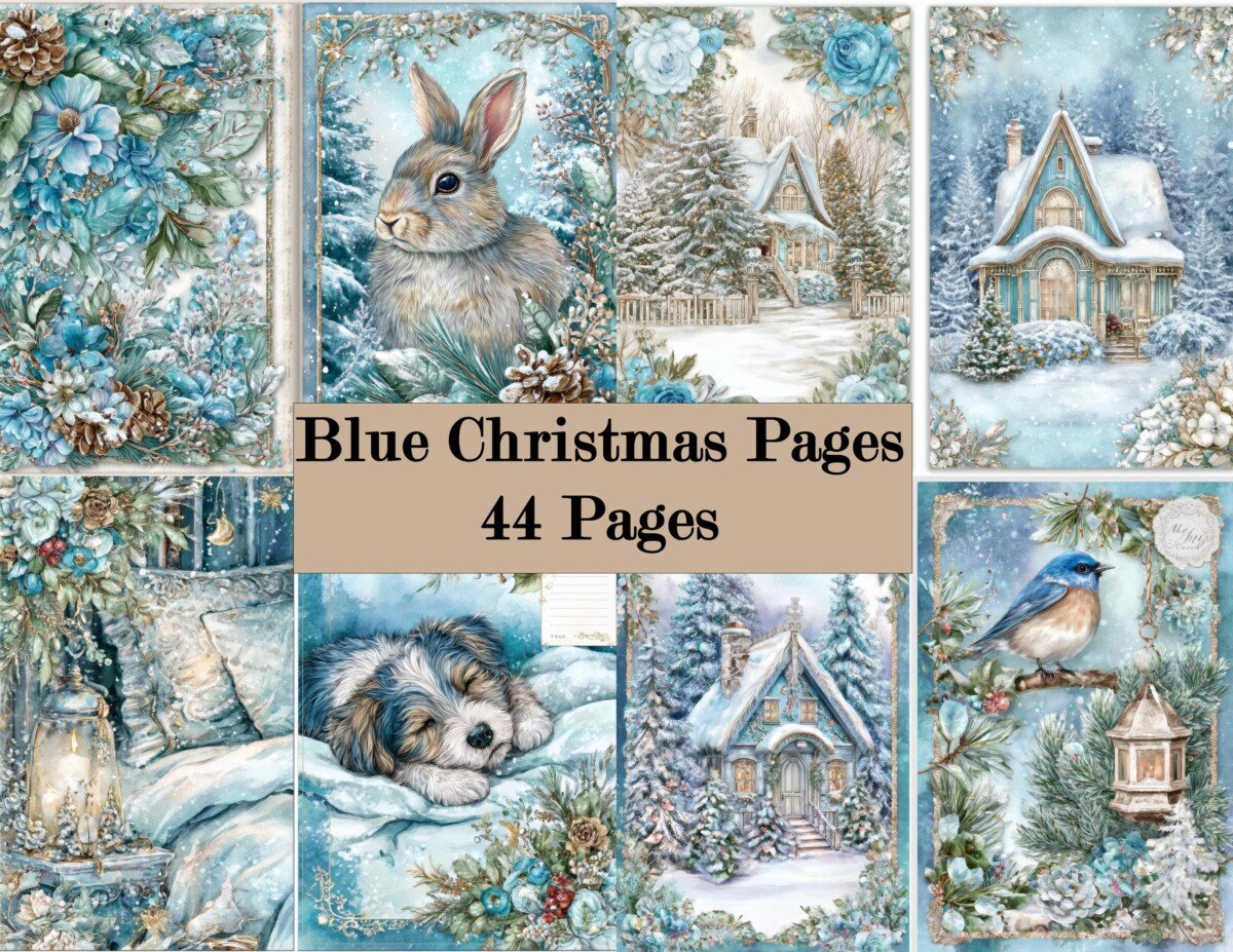 nordic – 44 Nordic Winter Junk Journal Pages