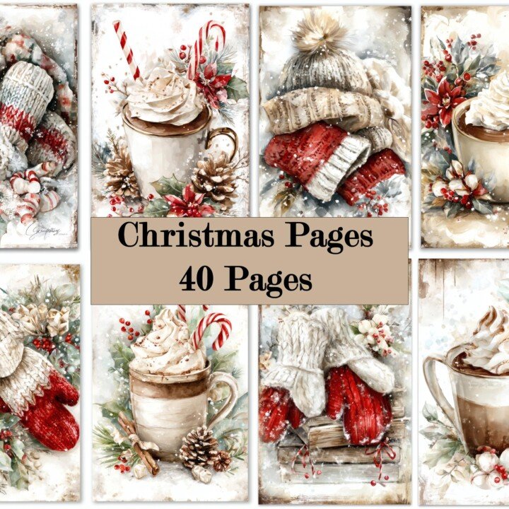 christmas – 40 Set 14 Junk Journal Kit