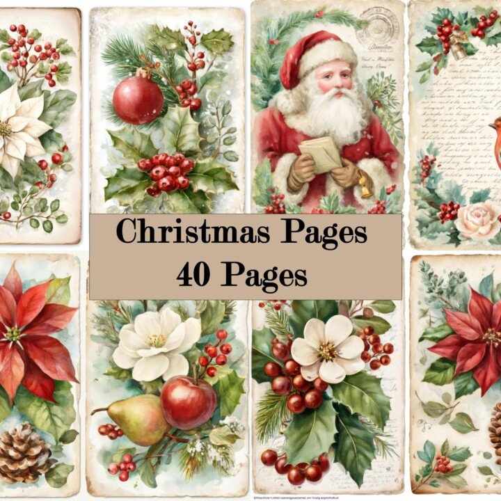 christmas – 40 Set 15 Junk Journal Kit