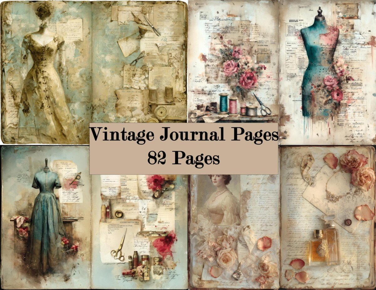 vintage – 41 Vintage Junk Journal Pages
