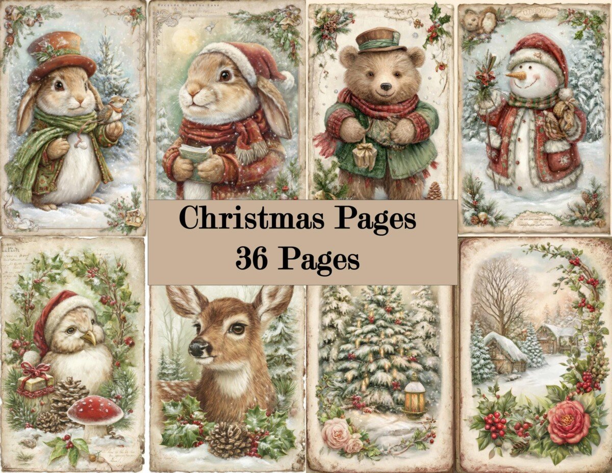 christmas – 36 Set 3 Junk Journal Kit
