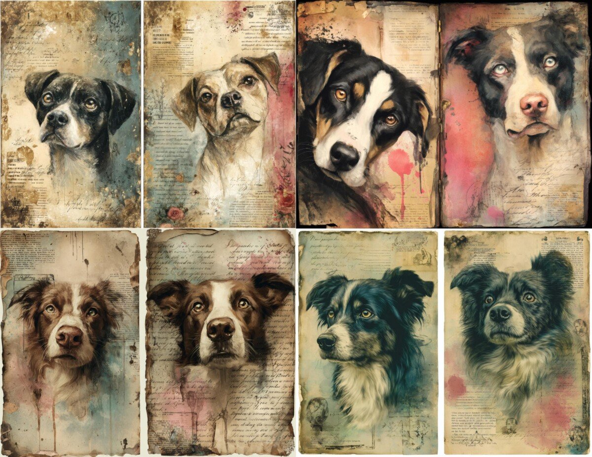 dog – 19 Dog Junk Journal Pages
